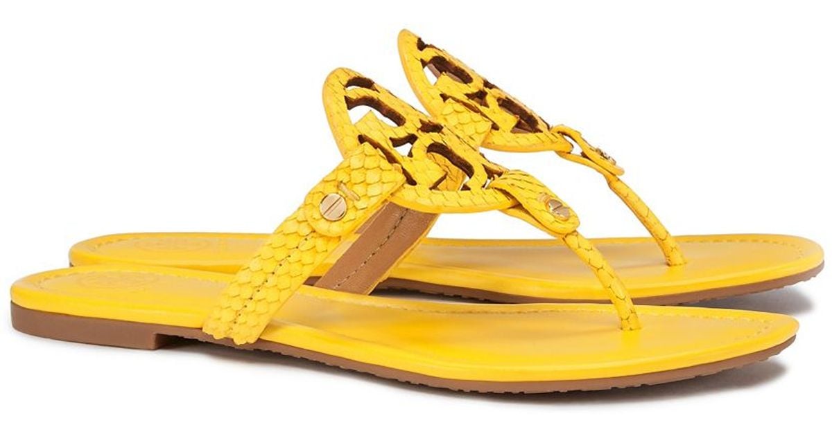 yellow tory burch miller sandals