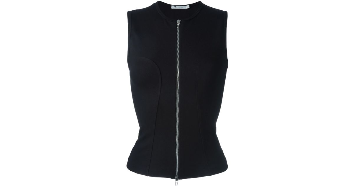 zipper front tank top