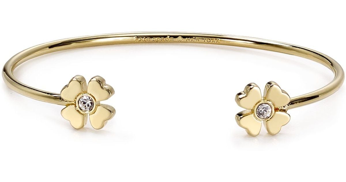 Kate Spade Four Leaf Clover Bangle in Gold (Metallic) Lyst