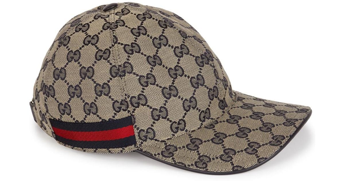 Gucci Gg Sand Monogrammed Canvas Cap in Navy (Blue) - Lyst