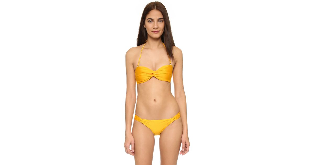 mustard bandeau bikini