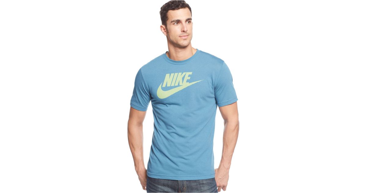Nike Solid Futura Swoosh T-Shirt in Dark Blue (Blue) for Men - Lyst