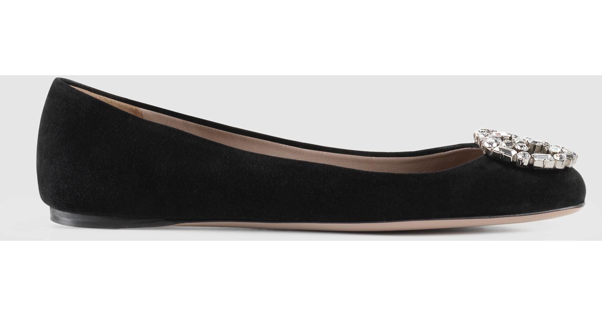 gucci suede ballet flat