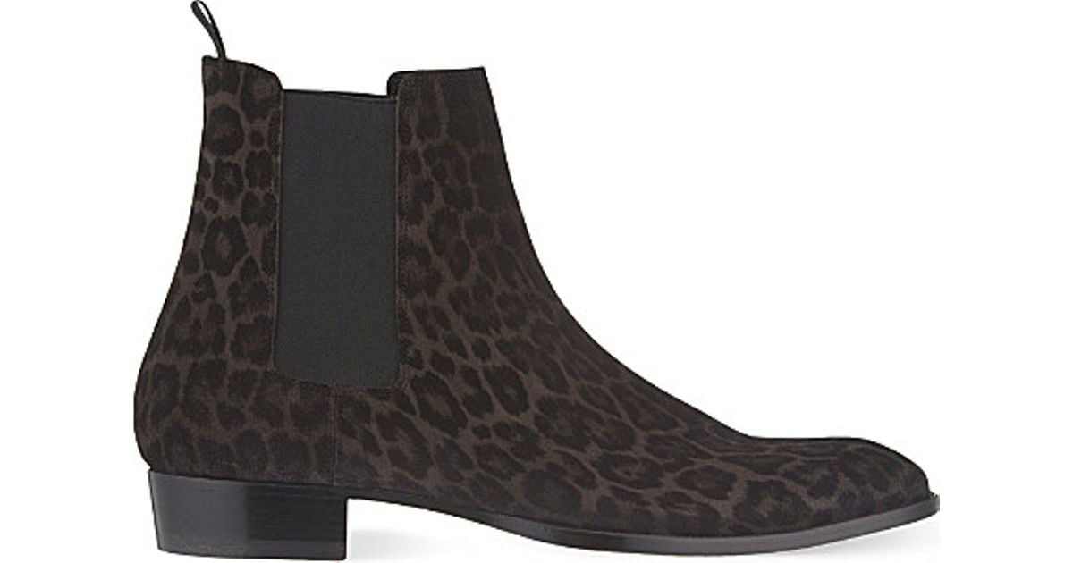 leopard print chelsea boots mens