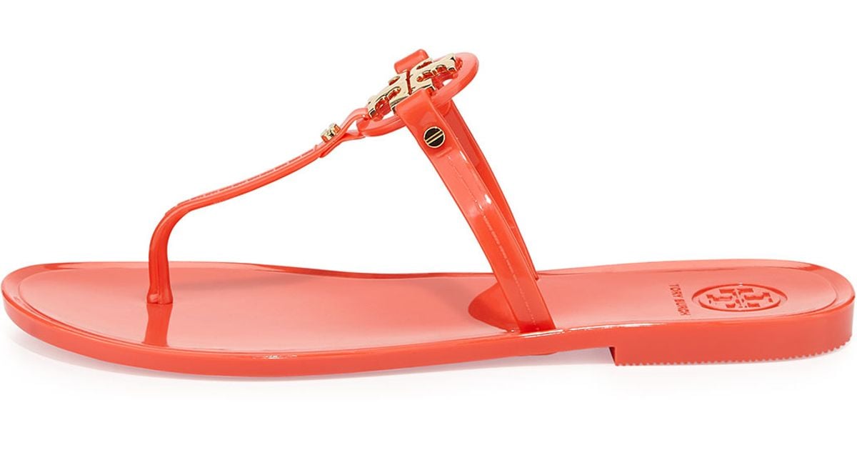 mini miller jelly thong sandal red