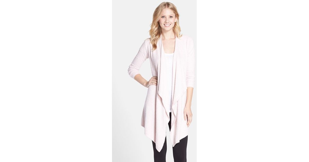 Barefoot Dreams Drape Front Cardigan In White Lyst