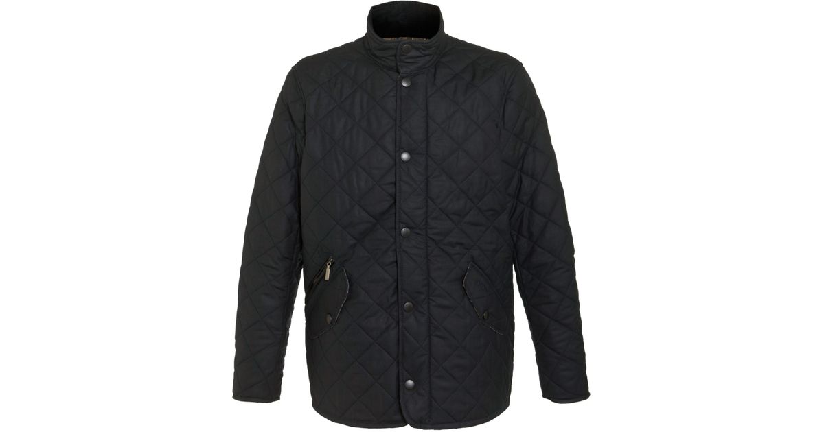 barbour waxed quilted funnel neck jacket