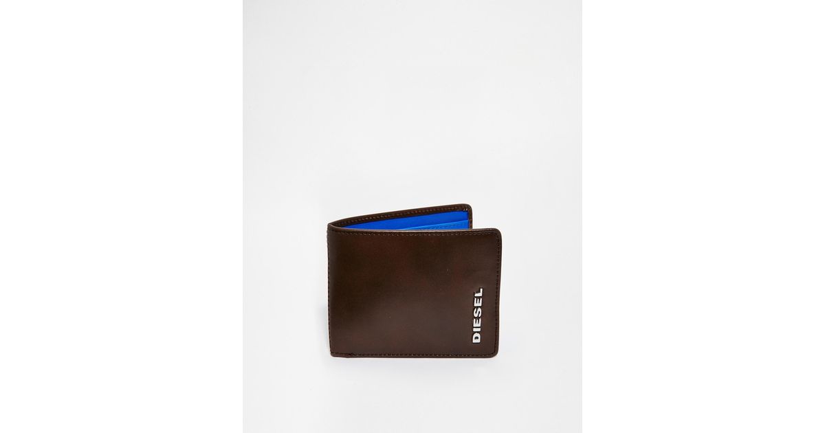 DIESEL Neela Xs Leather Contrast Billfold Wallet in Brown for Men | Lyst  Canada