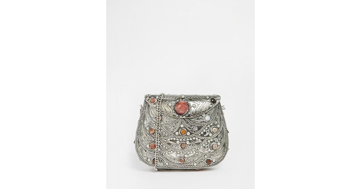asos silver bag