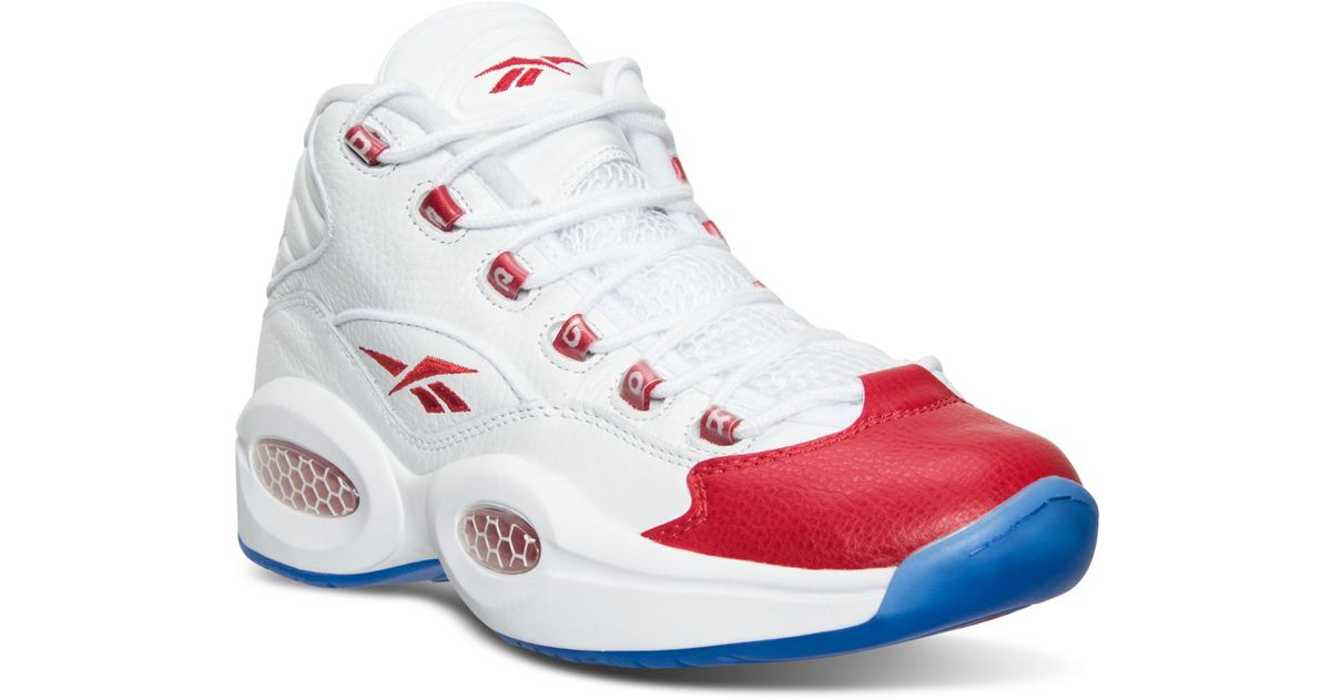 Reebok Leather Men's Question Mid Basketball Sneakers From Finish Line ...