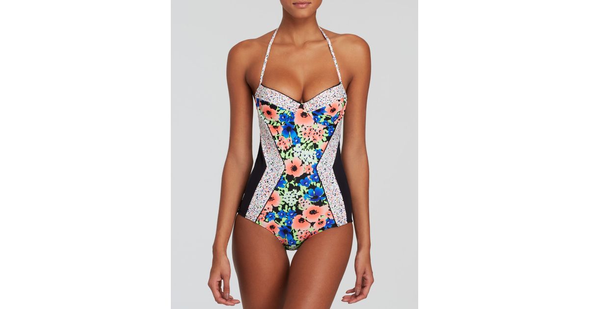 Shoshanna Retro Floral Underwire One Piece Swimsuit Lyst