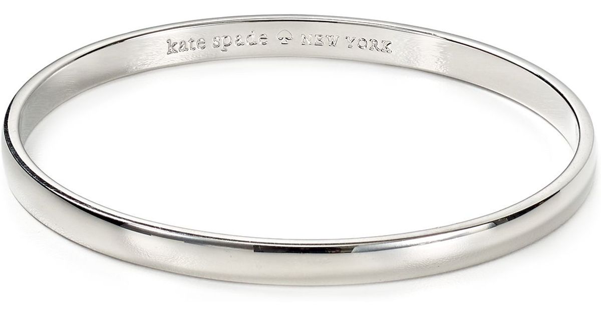 Kate Spade Find The Silver Lining Idiom Bangle In Silver Lyst