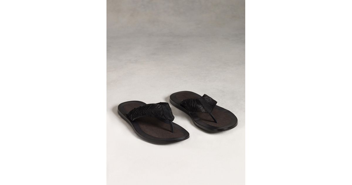 John Varvatos Artisan Thong Sandal in Black for Men Lyst