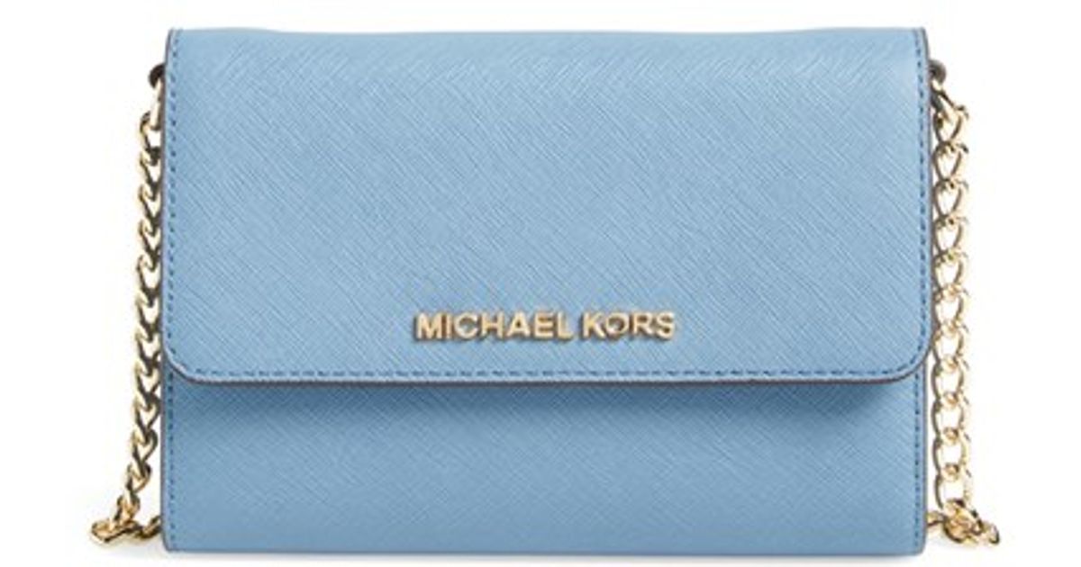 michael kors blue crossbody purse