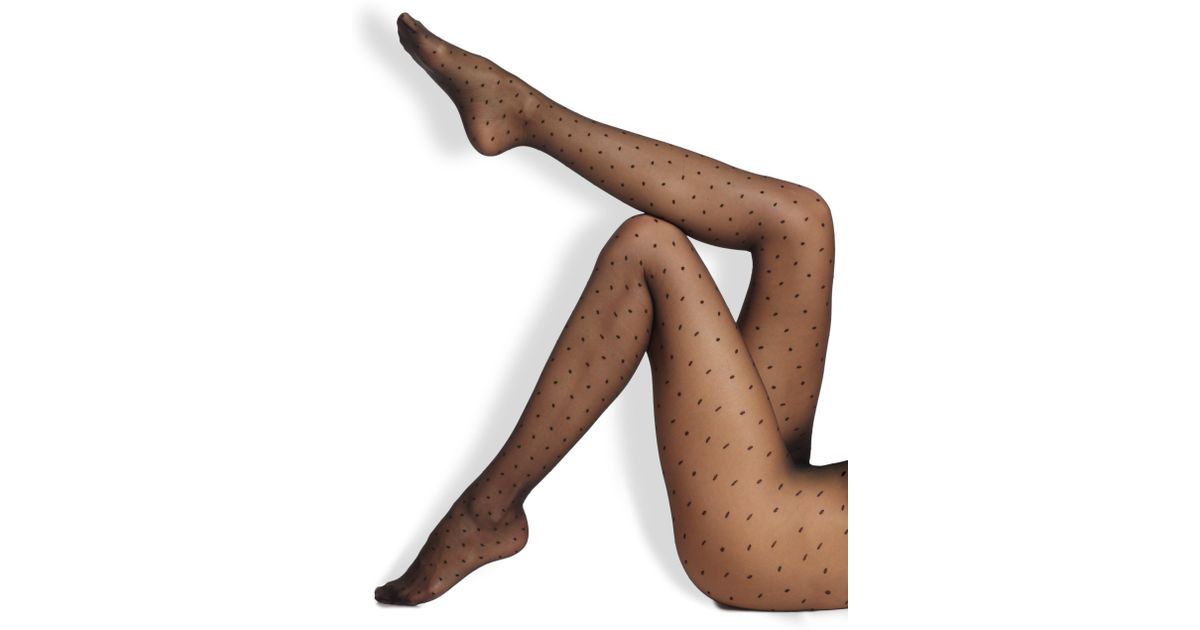 Wolford Oval Polka Dot Tights in Black | Lyst
