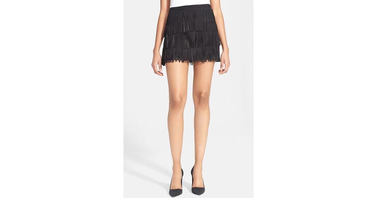 Suede fringe mini skirt Clearance