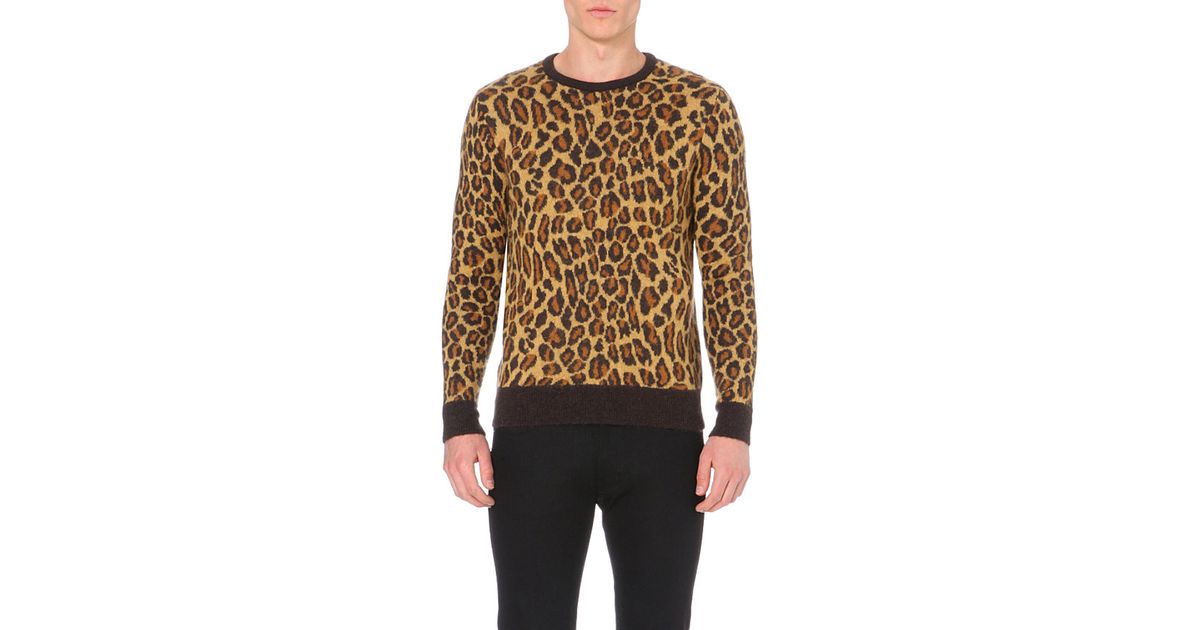 mens leopard print jumper