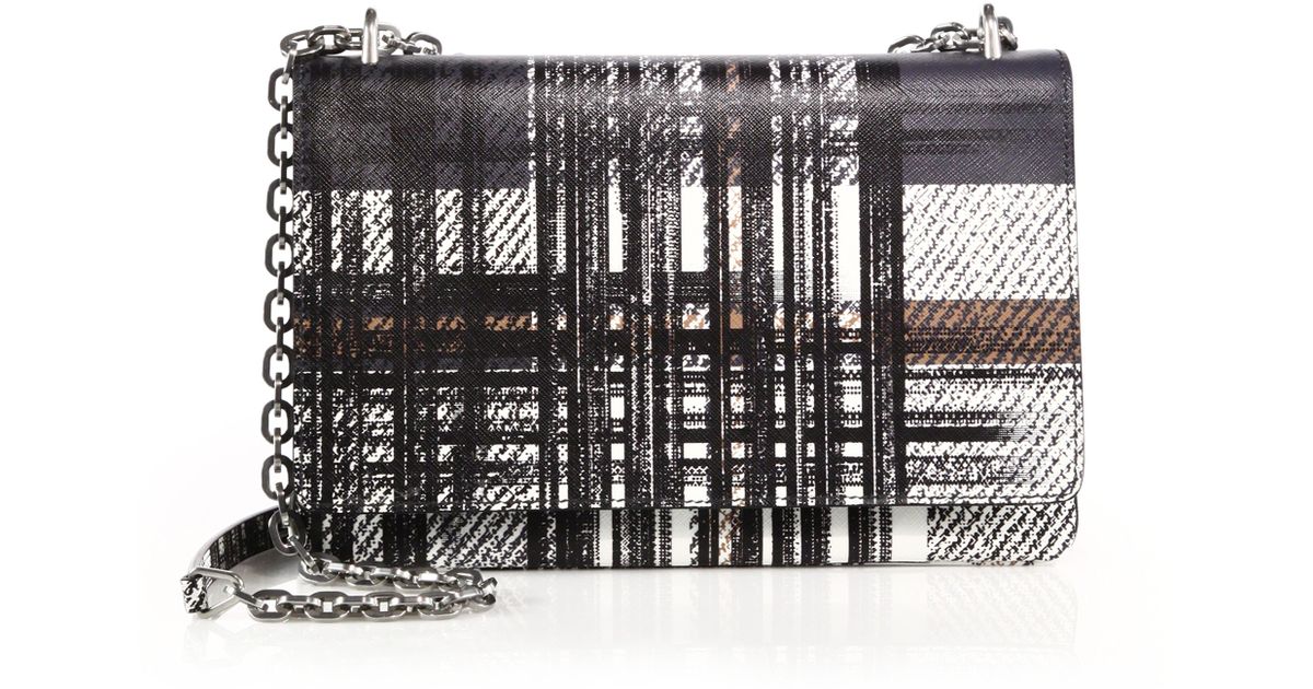 prada fake purses - Prada Saffiano Large Tartan-print Shoulder Bag in Multicolor ...