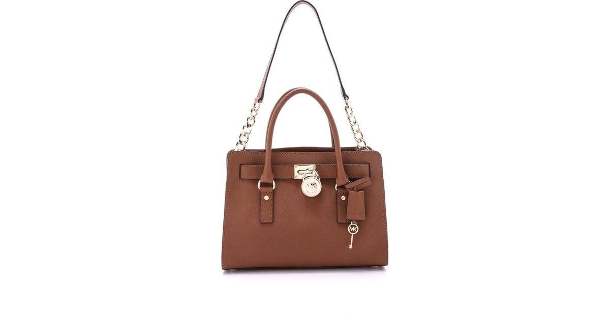 MICHAEL Michael Kors Hamilton East / West Satchel Bag - Black in Brown |  Lyst