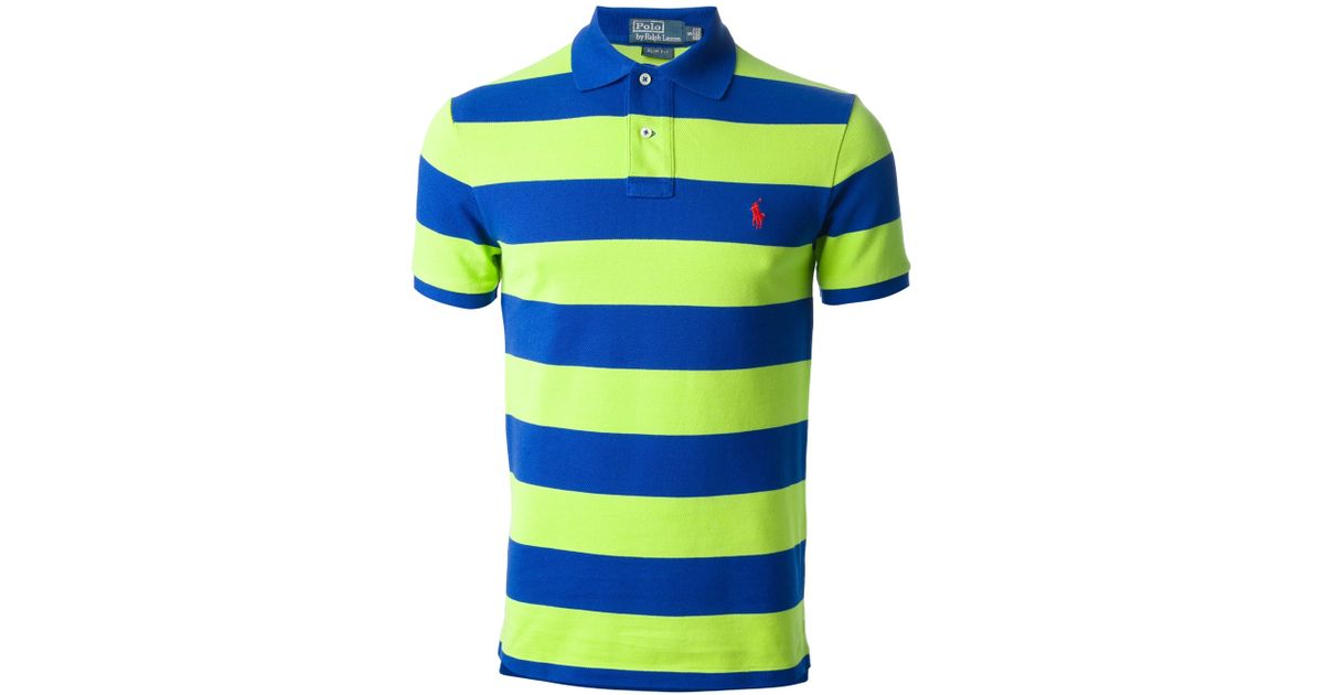 Polo Ralph Lauren Striped Polo Shirt in Blue for Men | Lyst