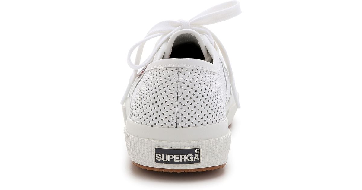 superga perforated leather sneakers