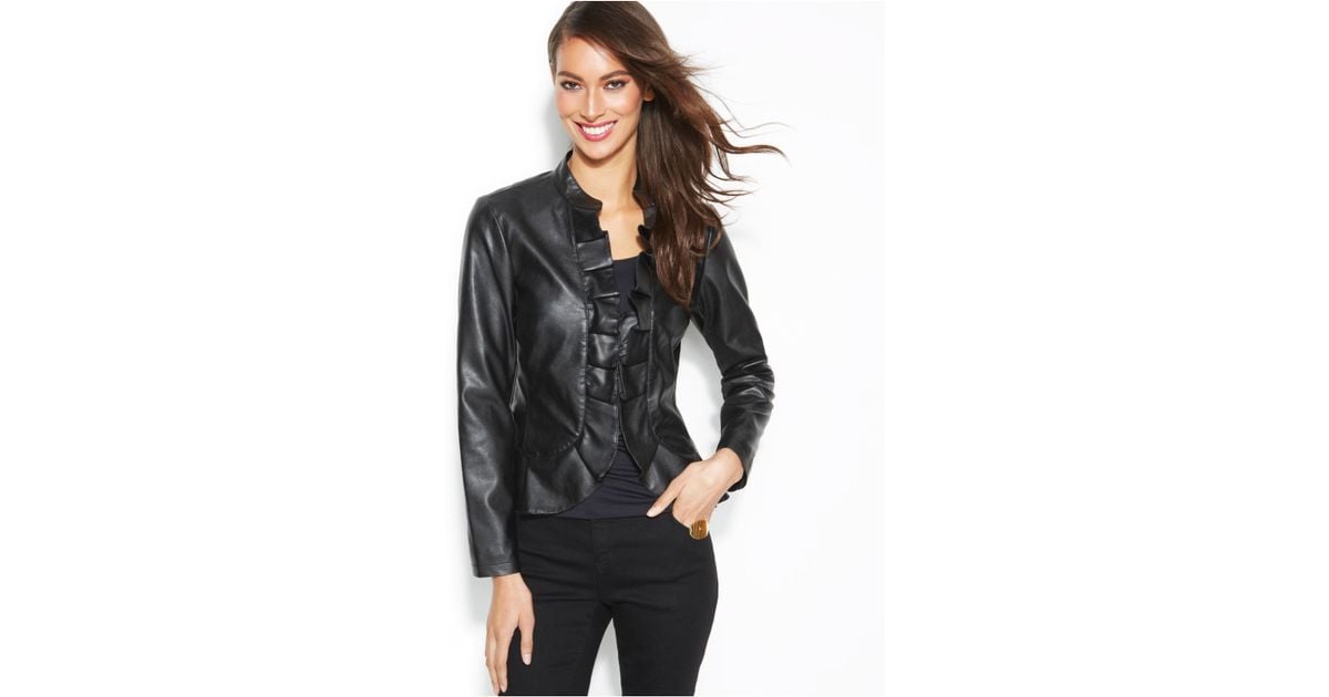 Inc womens leather jacket deals