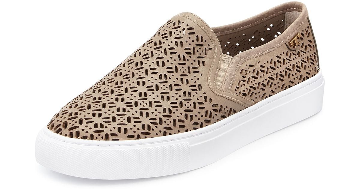 laser cut slip on sneakers