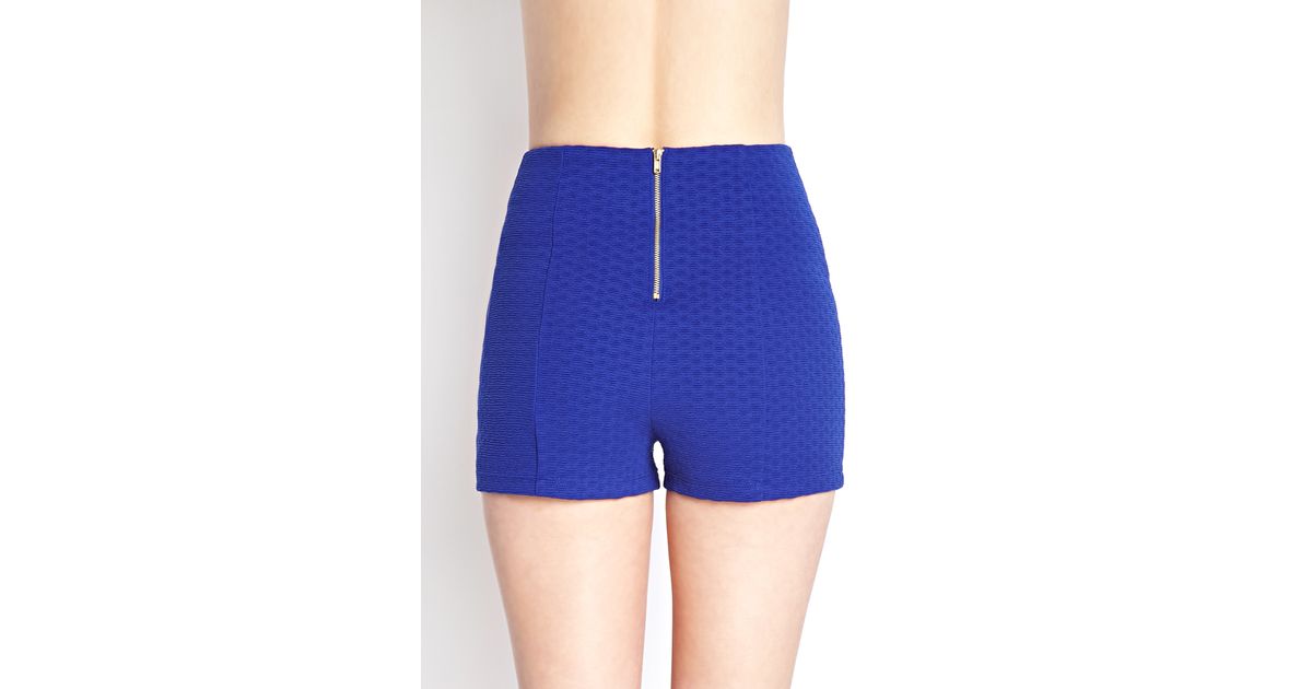 royal blue high waisted shorts