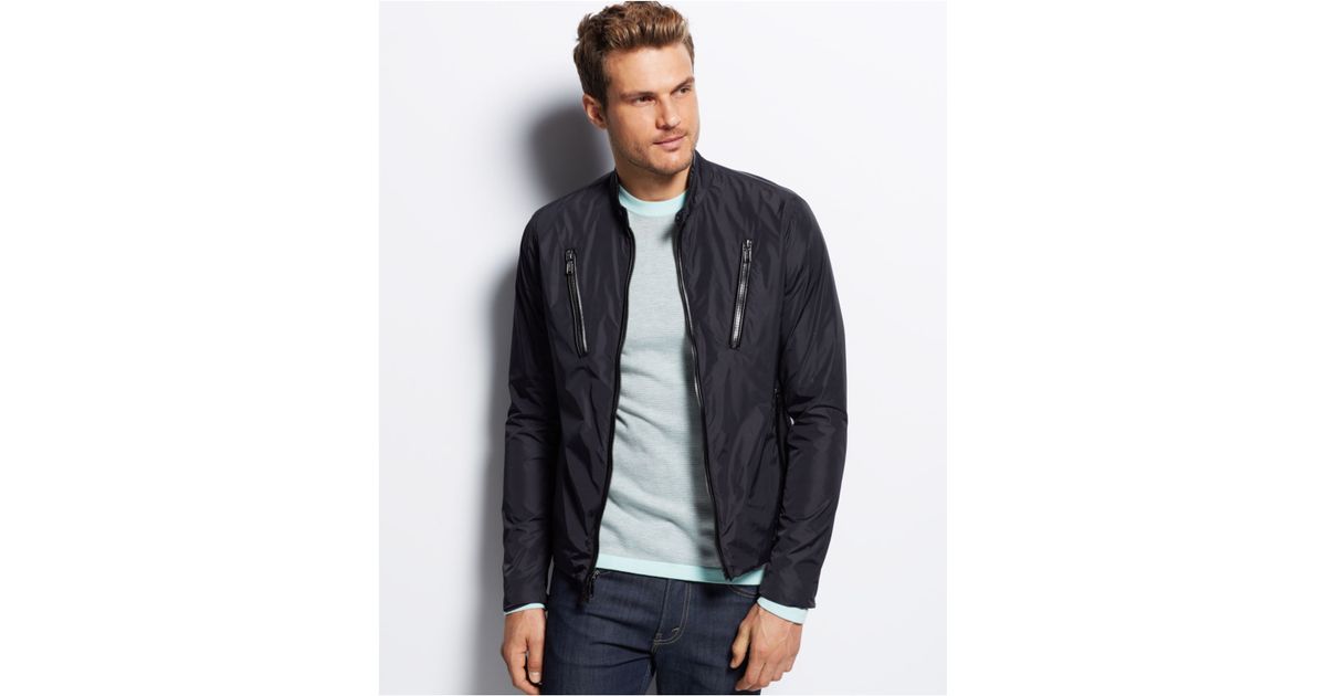 nylon moto jacket