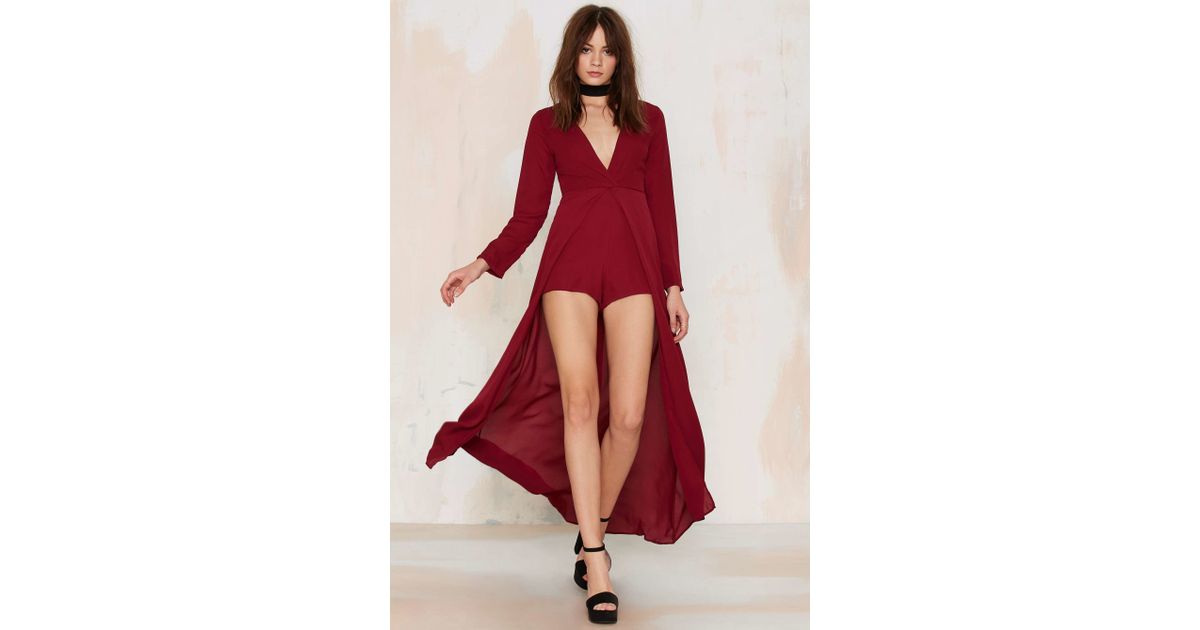 burgundy maxi romper