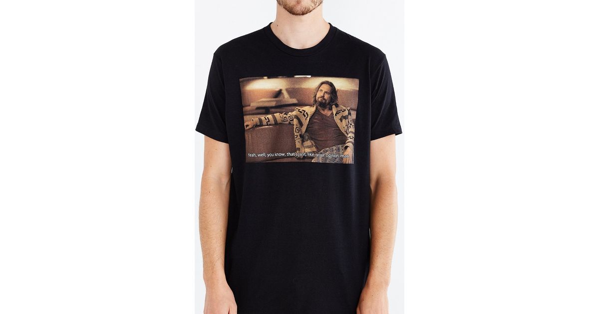 Urban Outfitters Cotton Big Lebowski Opinion Tee in Black for Men | Lyst  Canada