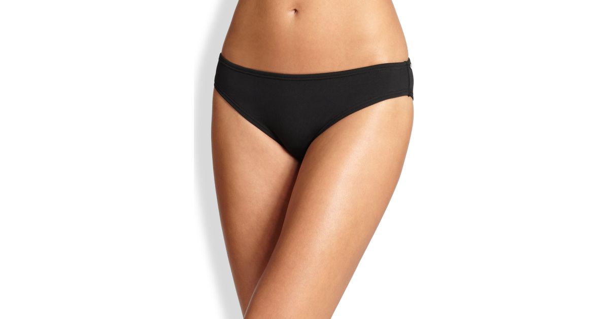 black mid rise bikini bottoms