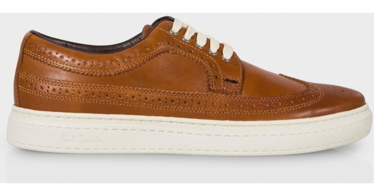 Tan Leather 'merced' Brogue Trainers 