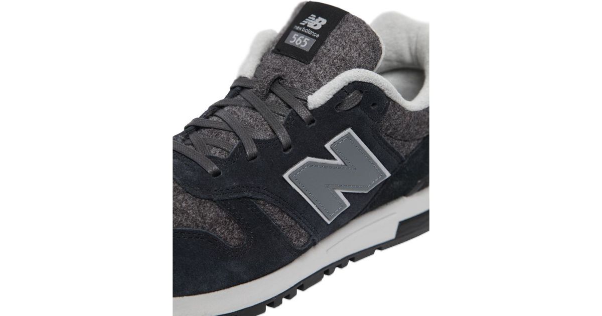 New Balance 565 Suede \u0026 Wool Felt Sneakers in Grey/Navy (Gray) - Lyst
