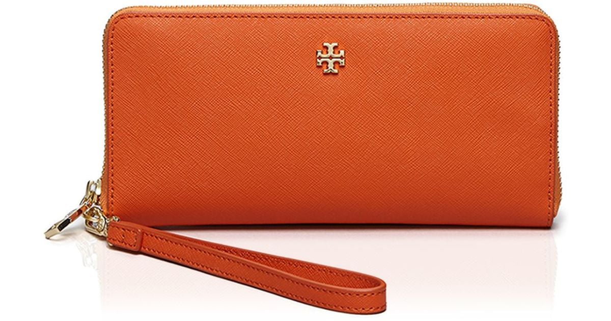 Tory Burch Wallet York Zip Passport Continental in Orange Lyst