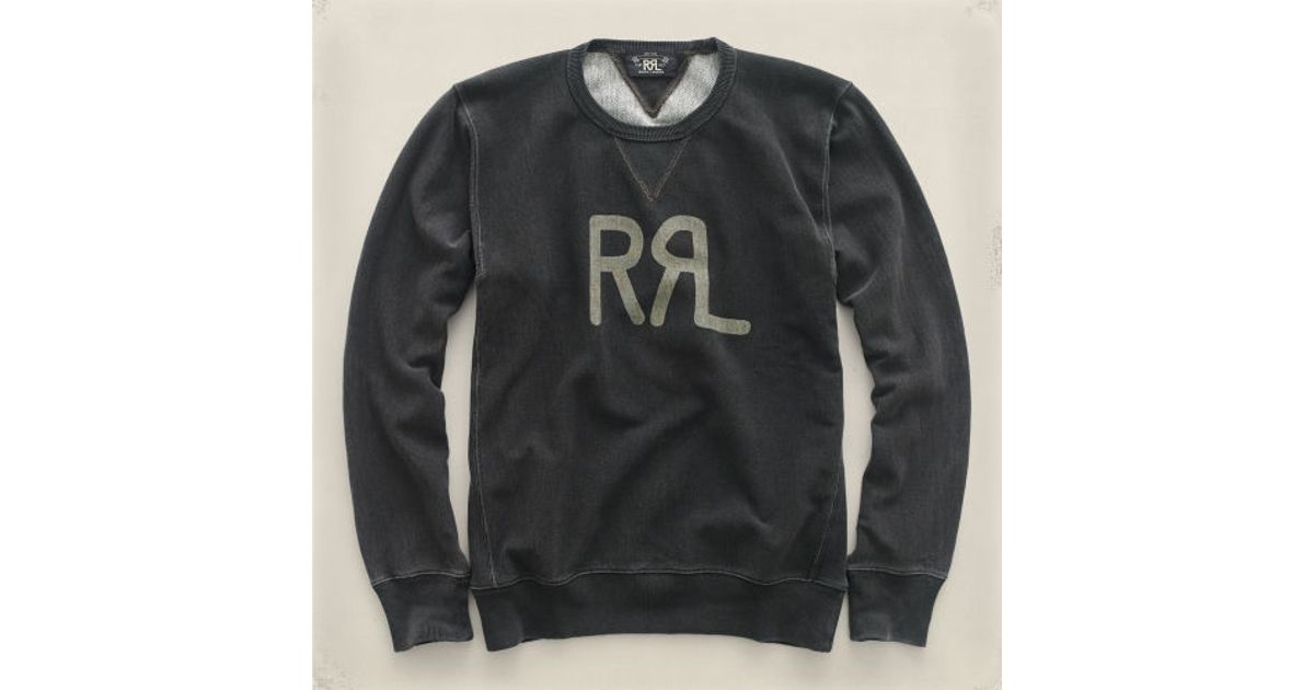 RRL Sweatshirt in Black for Men - Lyst