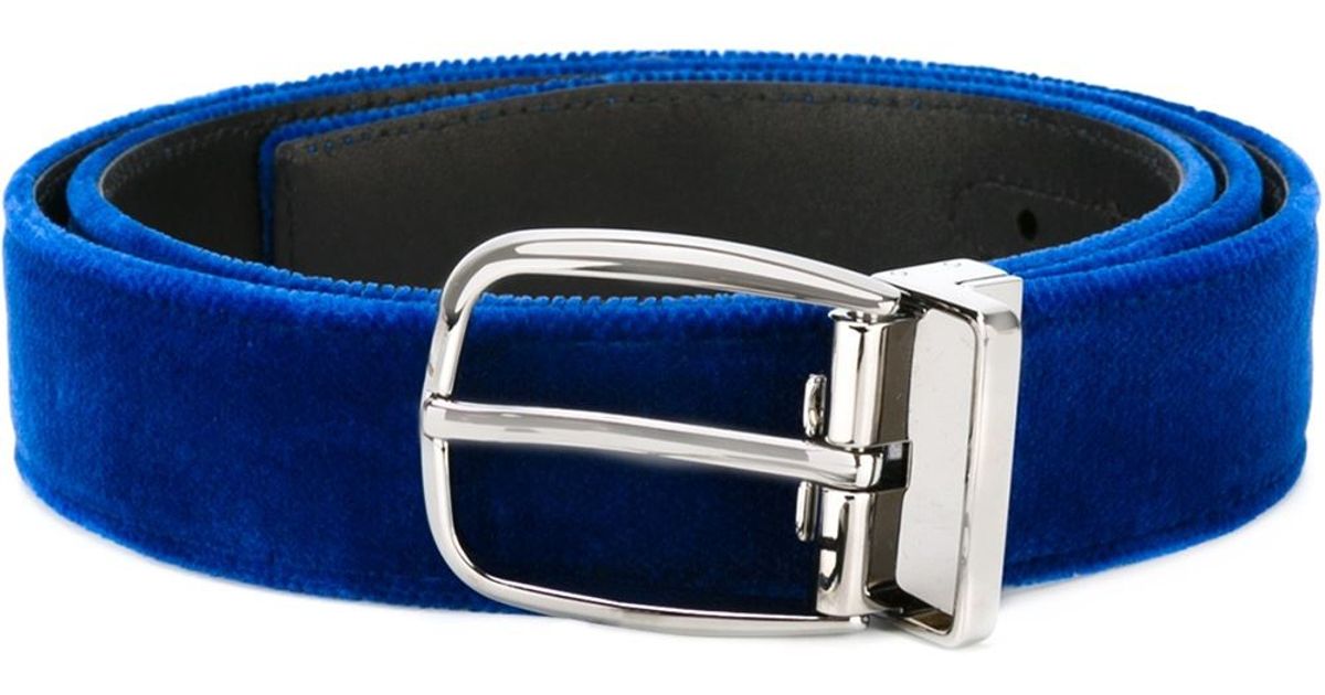Gabbana Velvet Belt in Blue for Men 
