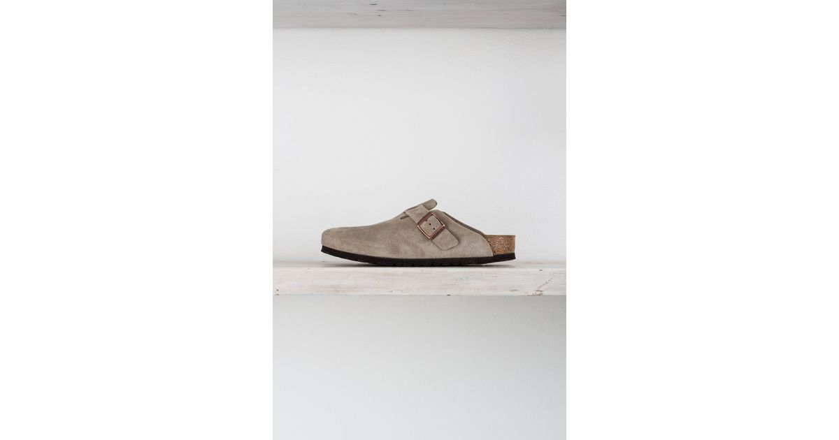 birkenstock boston mens taupe suede