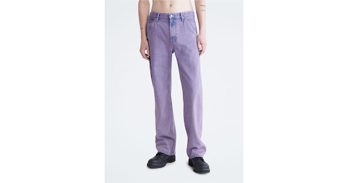 Calvin Klein Color Wide Leg Carpenter Jeans in Purple for Men Lyst
