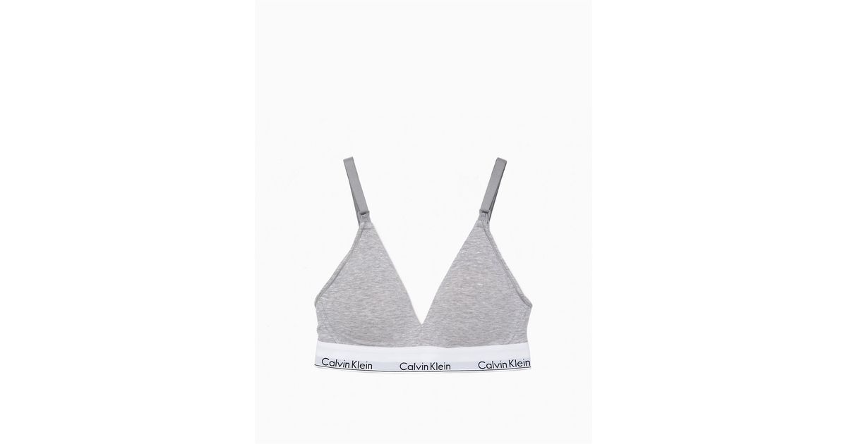 Calvin Klein Modern Cotton Lightly Lined Nursing Bralette in Gray Lyst