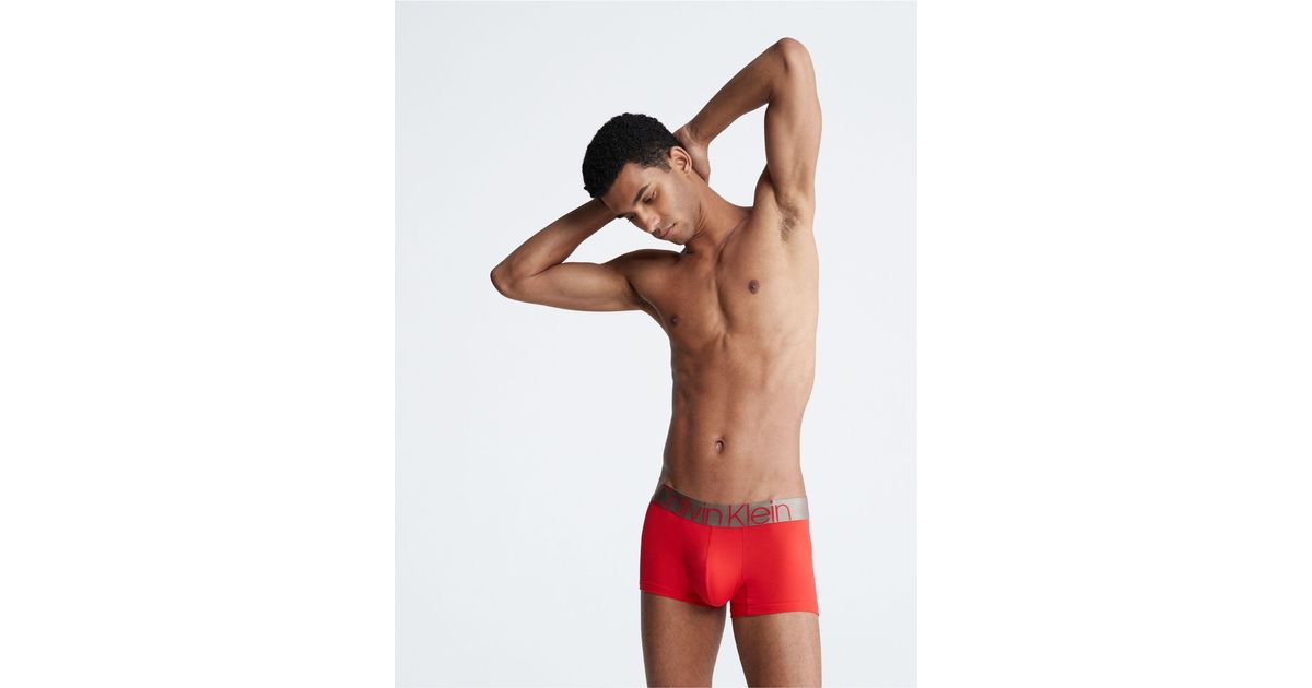 Calvin Klein Icon Micro Low Rise Trunk in Red for Men