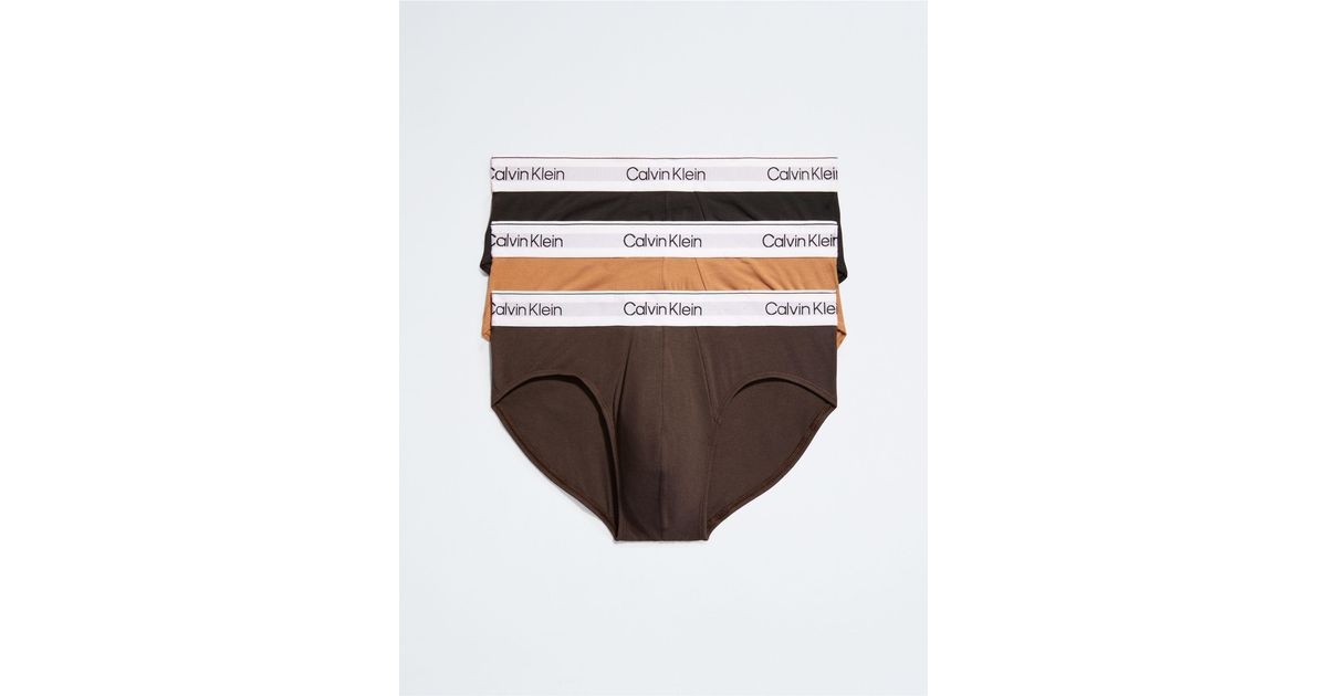 Calvin Klein Modern Cotton Stretch Naturals Hip Brief 3-Pack