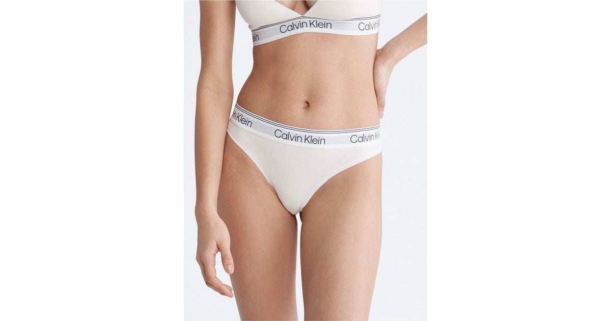 Calvin Klein Athletic Thong in White | Lyst