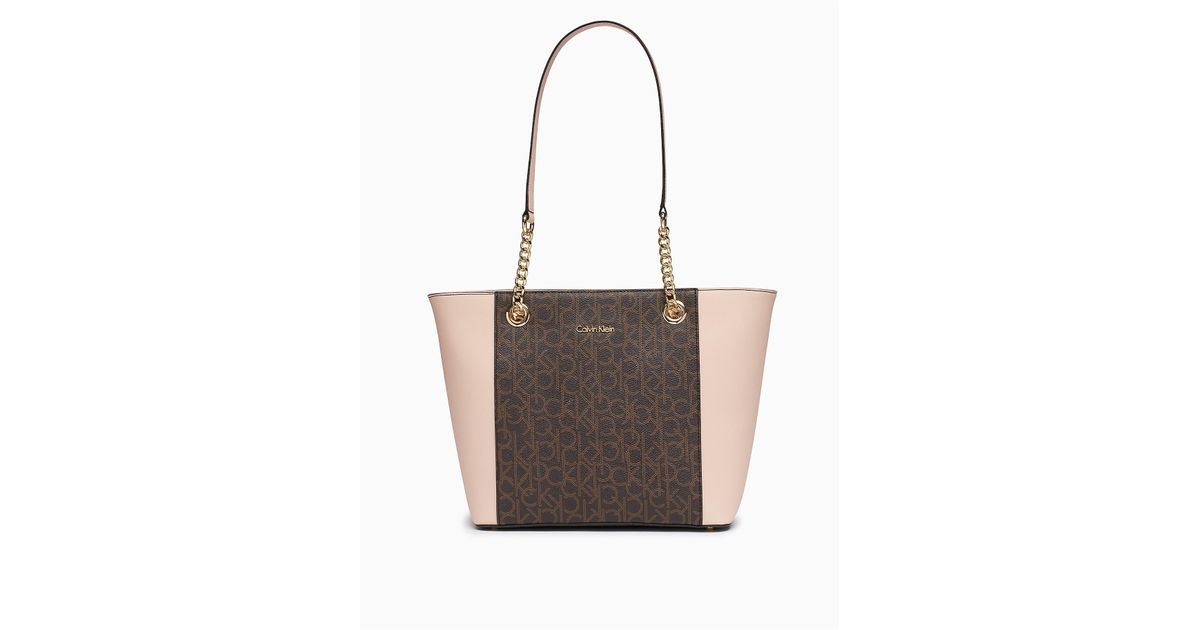 monogram chainlink tote bag