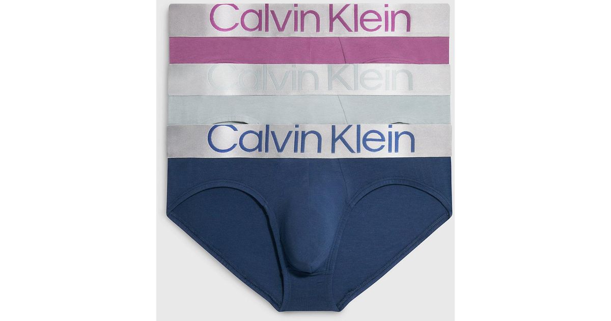 Calvin Klein 3 Pack Briefs - Steel Cotton in Blue for Men | Lyst UK
