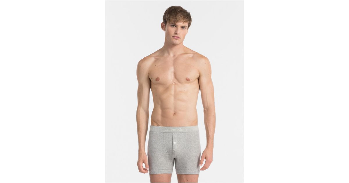 Calvin Klein Body Button Fly Boxer Brief in Gray for Men | Lyst