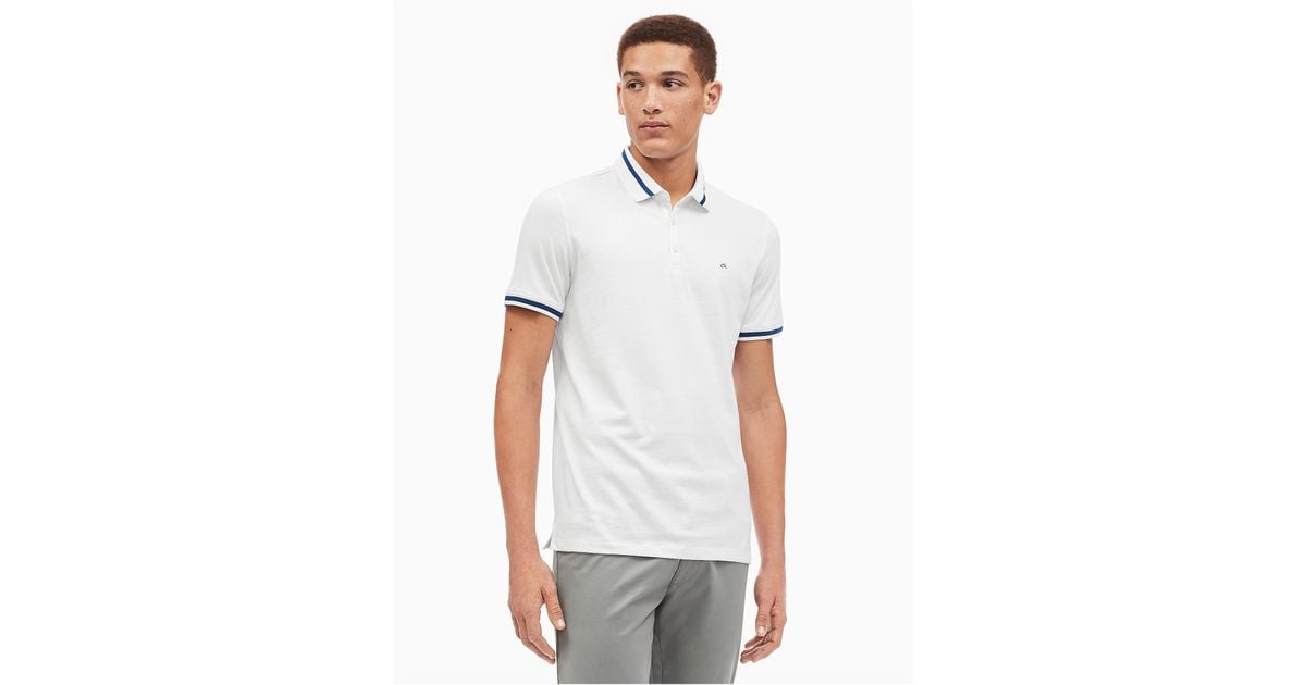 calvin klein liquid cotton polo slim fit