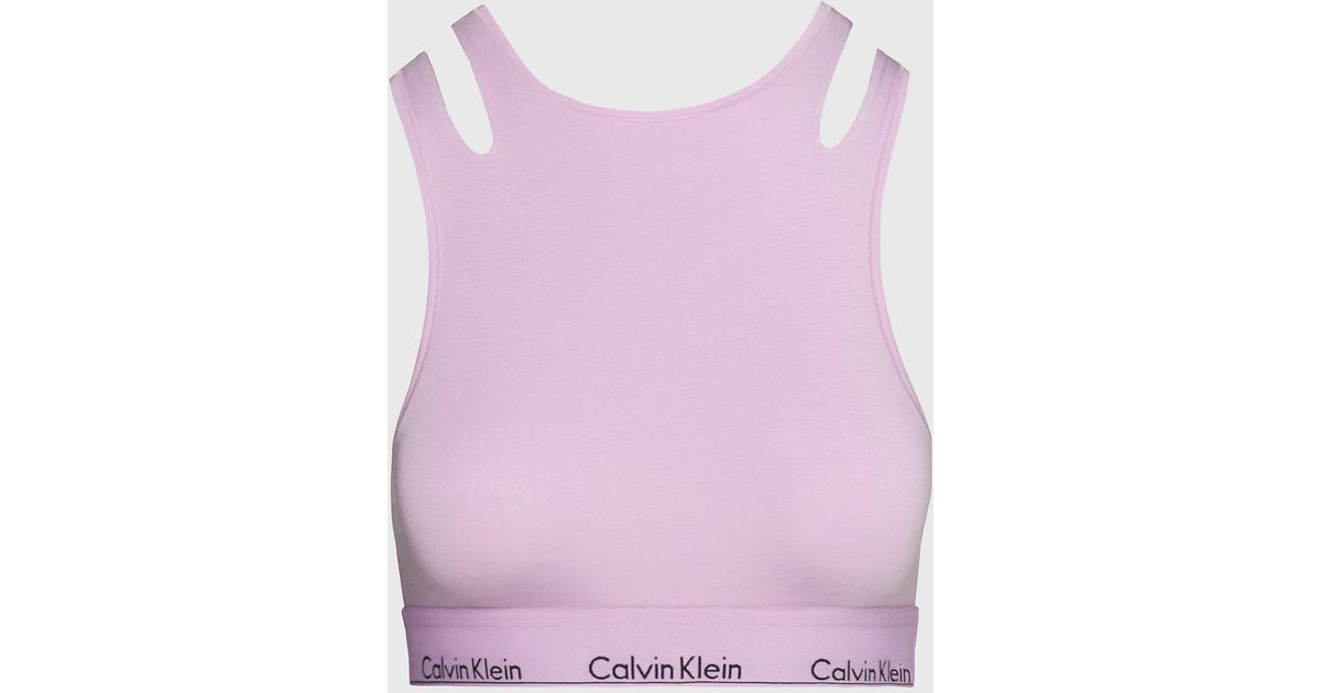 Calvin Klein Modern Cotton Deconstructed Unlined Scoopneck Bralette in White