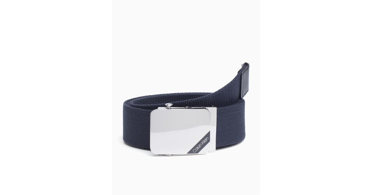 calvin klein canvas plaque belt