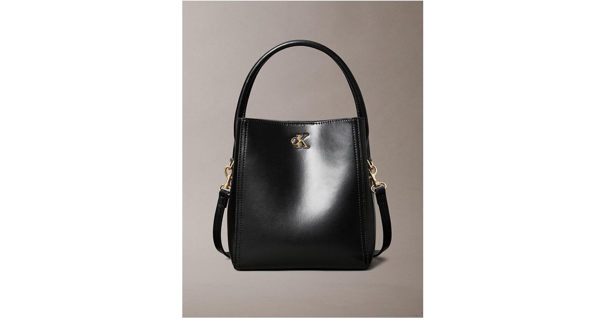 Calvin Klein Monogram Hardware Bucket Bag in Black | Lyst